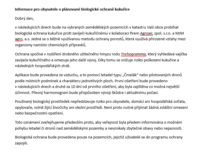 Informace pro občany