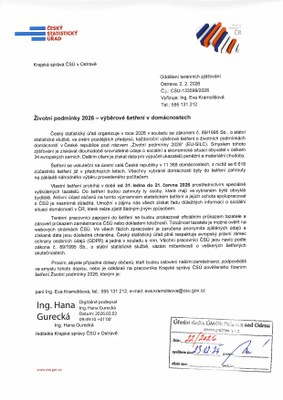 Životní podmínky 2026-šetření v domácnostech-ČSÚ