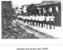 Sokolský průvod přes obec 1938
